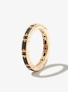 Suzanne Kalan 18kt Yellow Gold Inlay Sideways Sapphire Eternity Band Ring