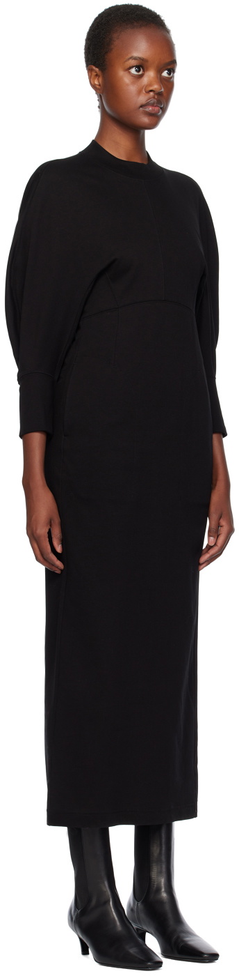 Mame Kurogouchi Black Balloon Sleeve Midi Dress Mame Kurogouchi