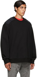 Juun.J Black Zip Commando Detail Sweatshirt