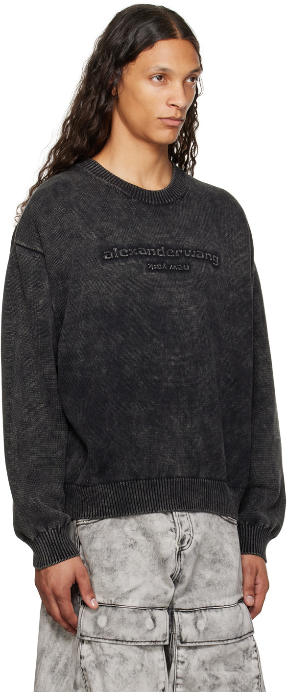 Alexander Wang Black Oversize Logo Sweater