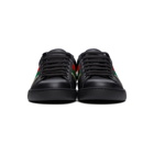 Gucci Black and Green Interlocking G Ace Sneakers