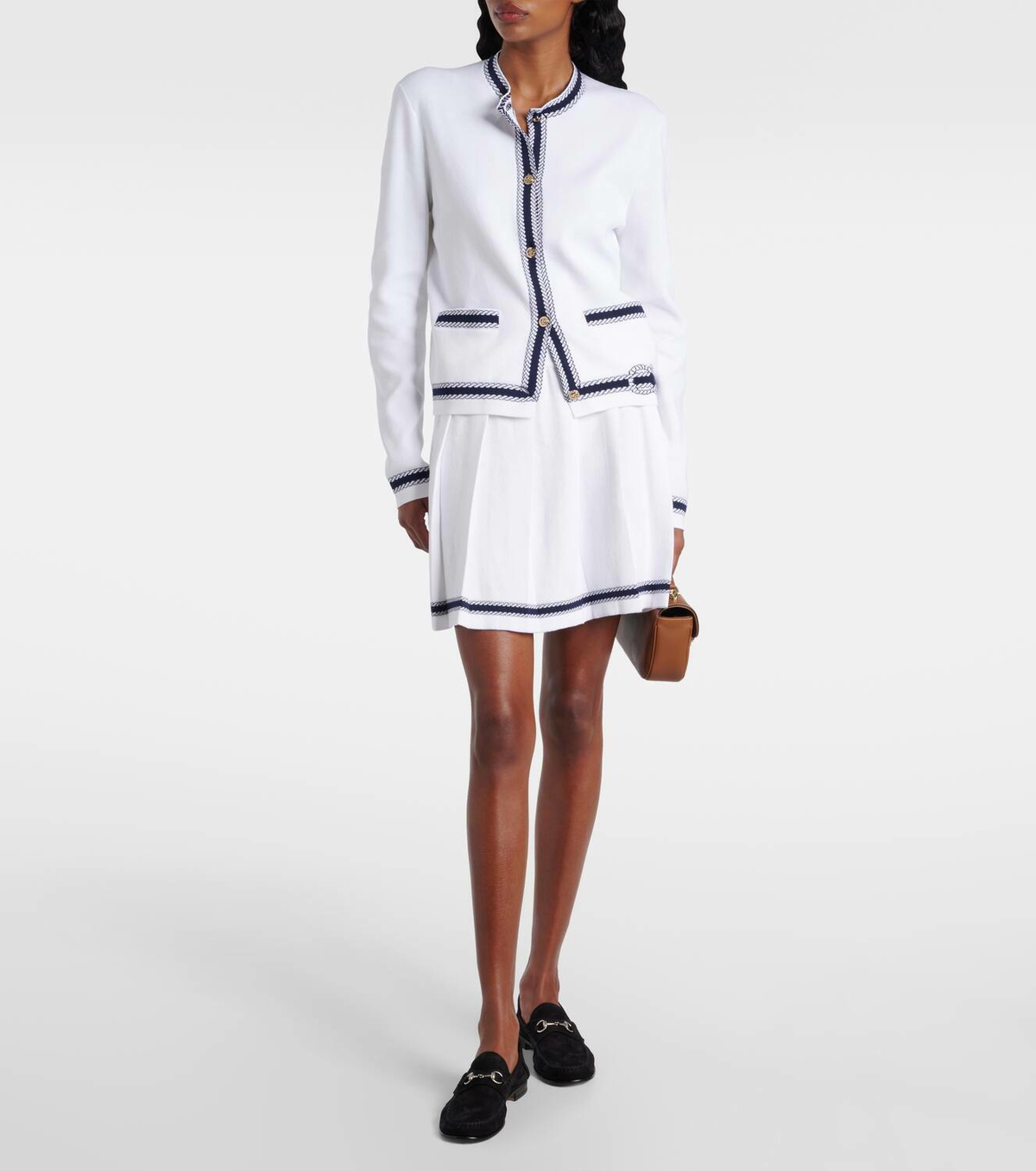 Gucci Intarsia pleated cotton-blend miniskirt Gucci