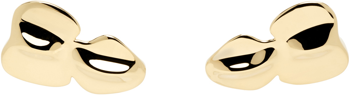 Acne Studios Gold Brass Croco Scale Earrings