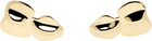 Acne Studios Gold Brass Croco Scale Earrings