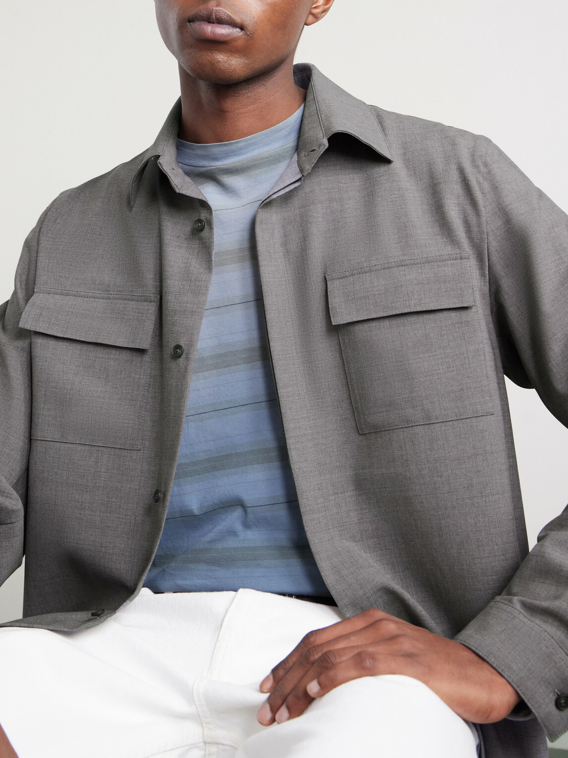 Herno - Wool-Blend Overshirt - Gray