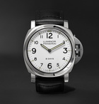 Panerai - Luminor Base 8 Days Acciaio 44mm Stainless Steel and Leather Watch - White