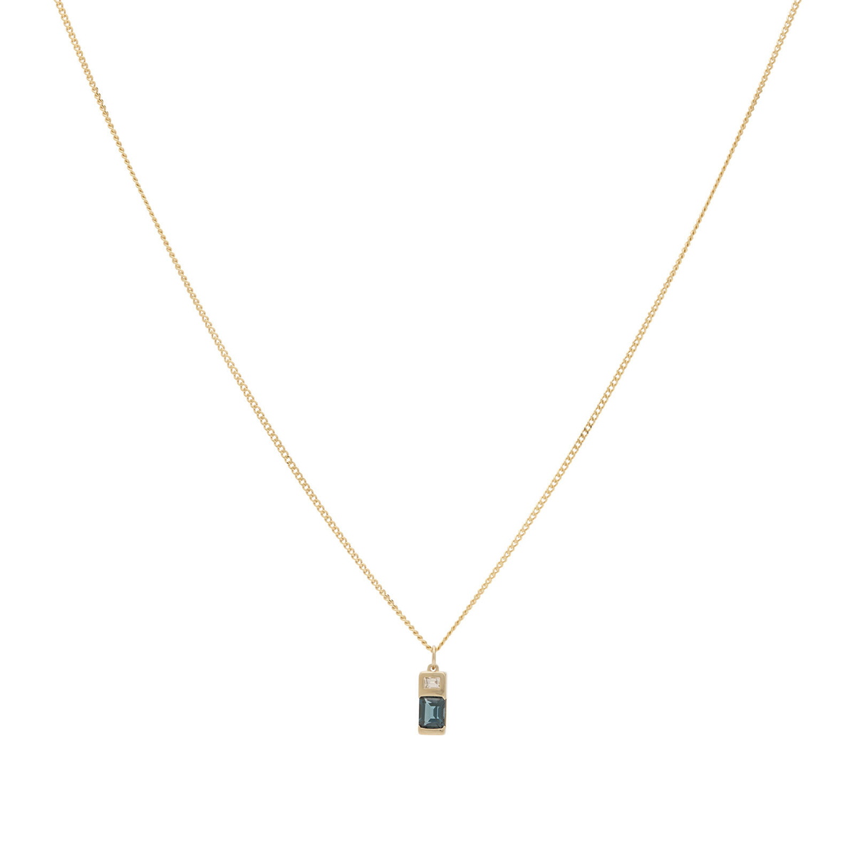 Miansai Men's Everett London Blue Topaz Pendant Necklace in Blue/Gold