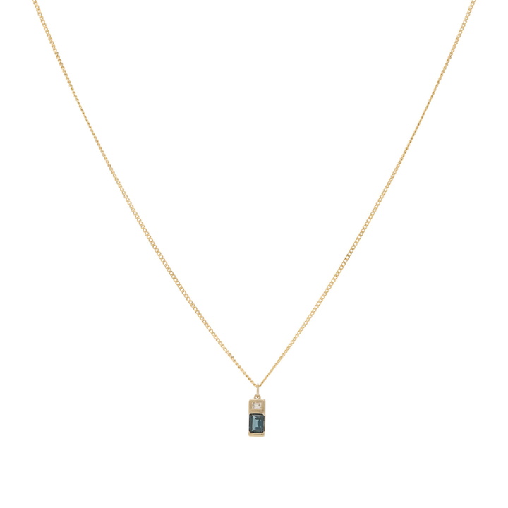Photo: Miansai Men's Everett London Blue Topaz Pendant Necklace in Blue/Gold