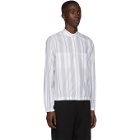 3.1 Phillip Lim White and Black Striped Blouson Shirt