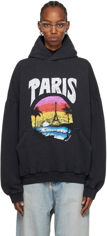 Photo: Balenciaga Black Paris Tropical Hoodie