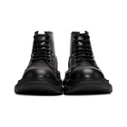 Alexander McQueen Black Tread Lace-Up Boots