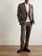 Kingsman - Double-Breasted Linen Suit Jacket - Brown
