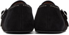 ALAÏA Black Ballerina Strap Flats