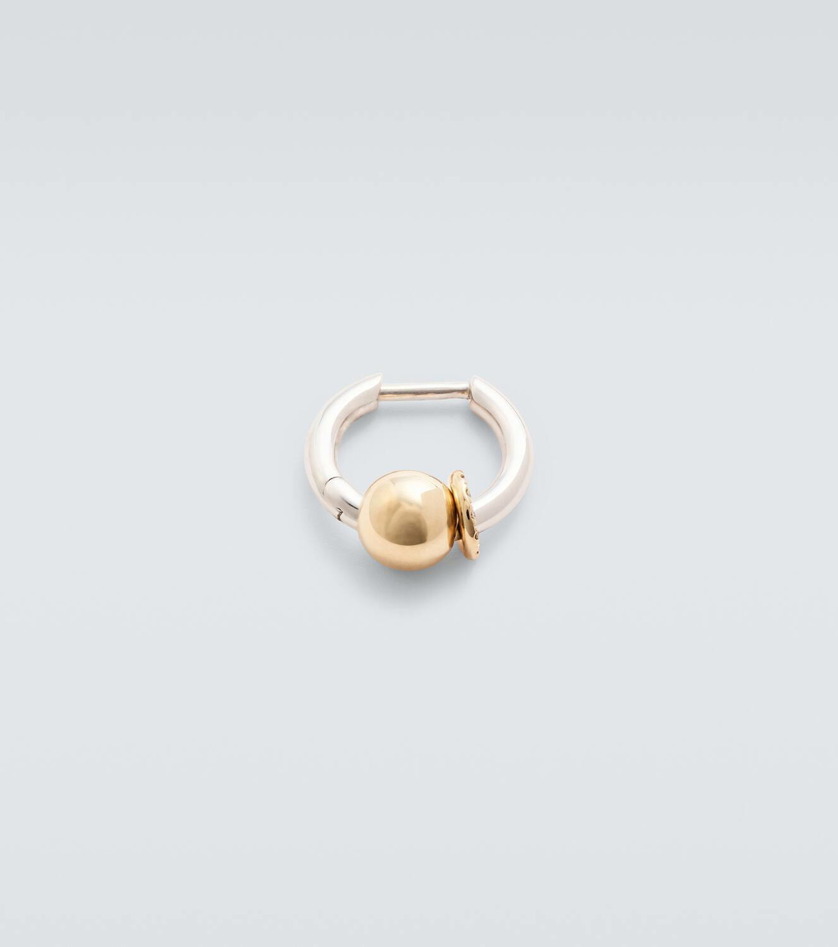 Rainbow K Piercing 14kt gold single earring with diamonds