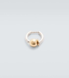 Rainbow K Piercing 14kt gold single earring with diamonds