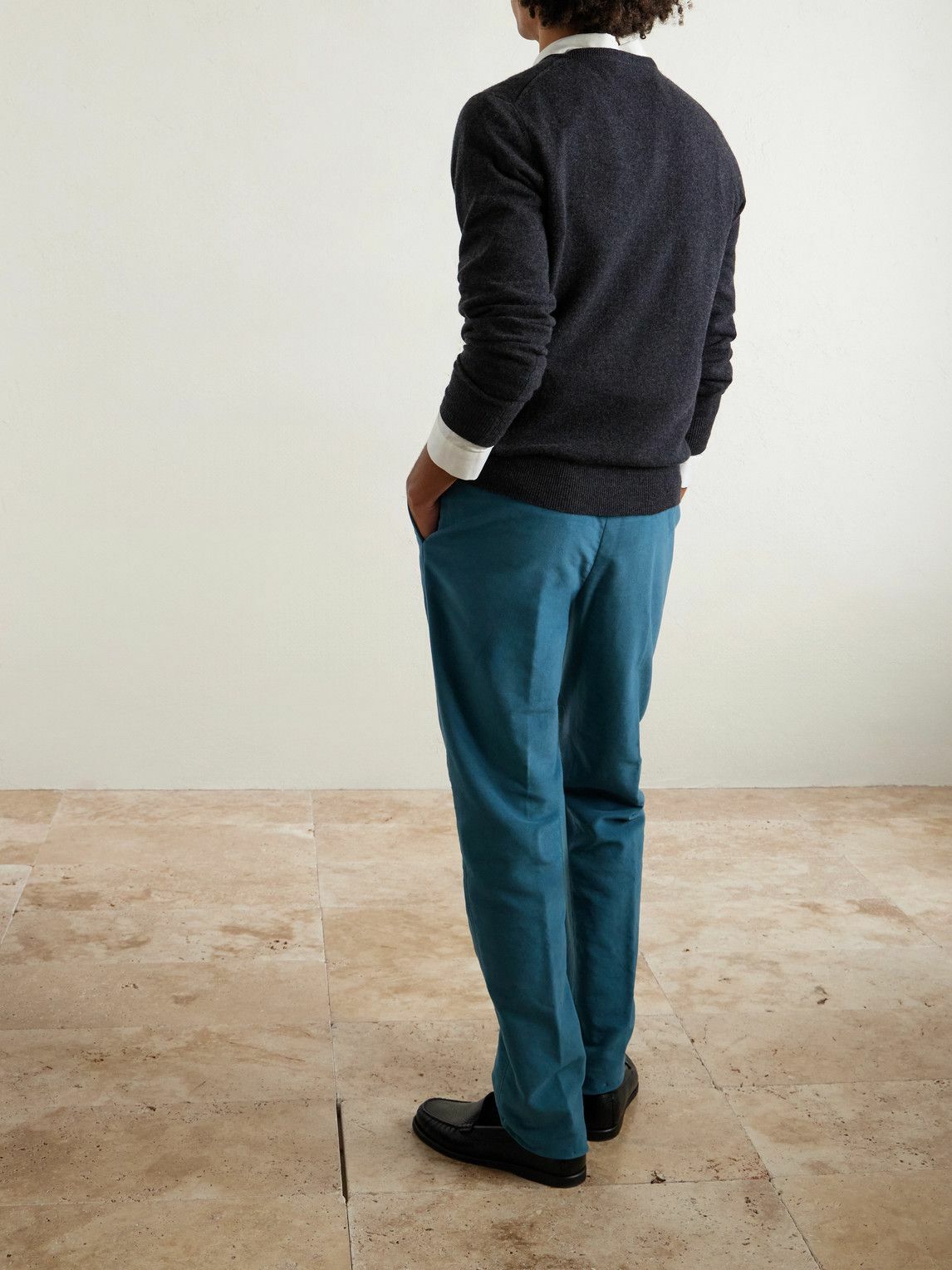 Sid Mashburn - Juniper Stretch Cotton-Moleskin Trousers - Blue