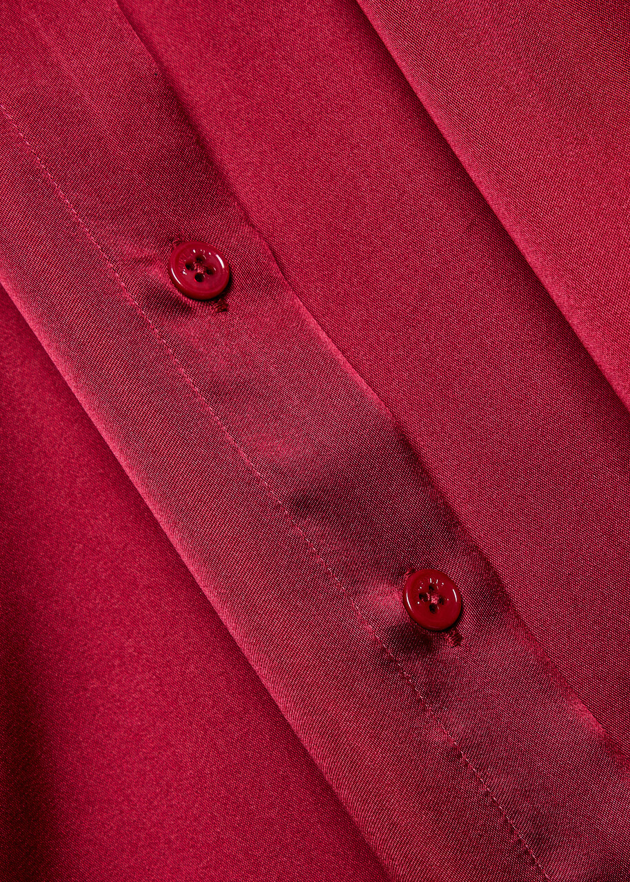 Anine Bing Amanda Silk-blend Shirt Burgundy