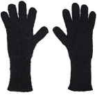 Raf Simons Black Mohair Gloves