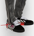 Off-White - Striped Canvas and Suede Sneakers - Black