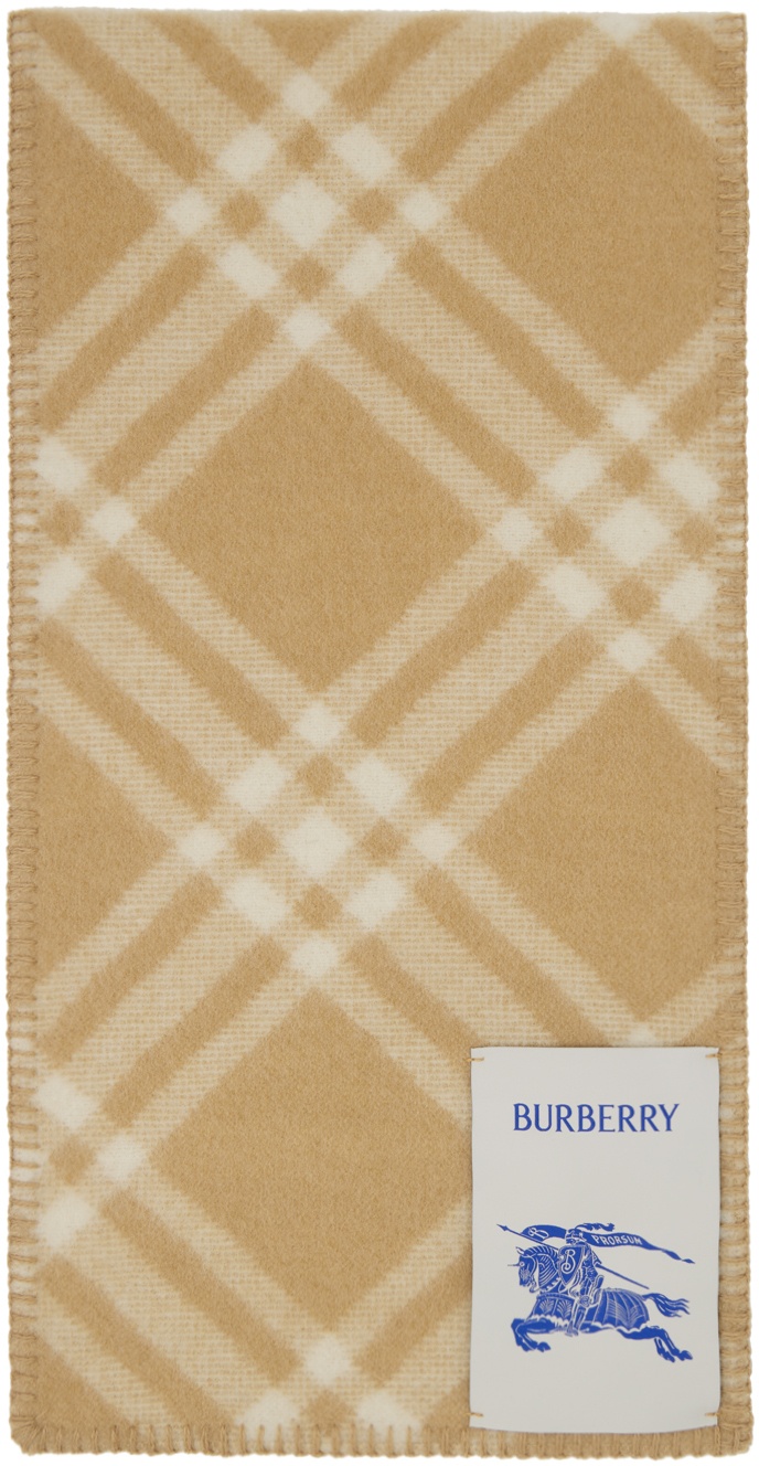 Photo: Burberry Beige Check Wool Scarf