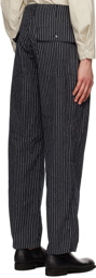 Engineered Garments Navy Striped Trousers