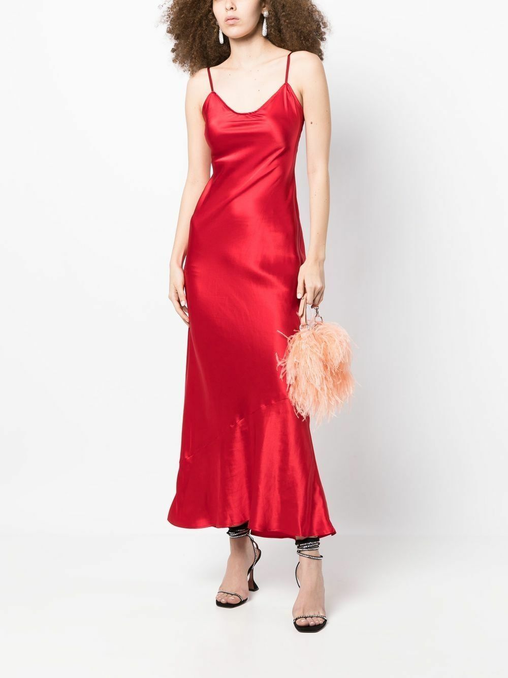 Reformation Red Parma Silk Midi Dress Reformation