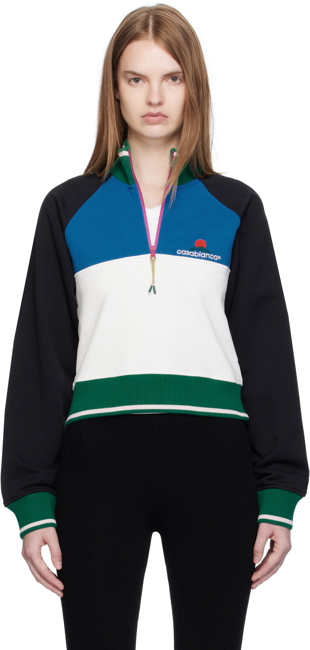 Casablanca Multicolor Quarter Zip Colorblock Sweatshirt