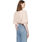 Chloé Pink Fluid Puff-Sleeve Blouse