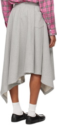 ADER error Gray Asymmetric Midi Skirt