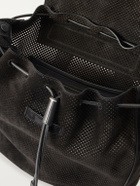 TOM FORD - T Line Leather-Trimmed Perforated Suede Backpack