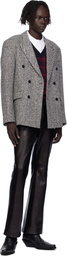 Ernest W. Baker Black & White Six Button Double-Breasted Blazer