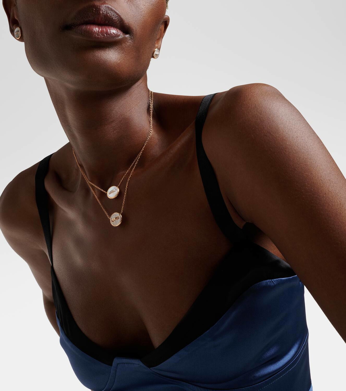 Pomellato Pom Pom Dot 18kt rose gold pendant necklace with mother-of-pearl and diamonds