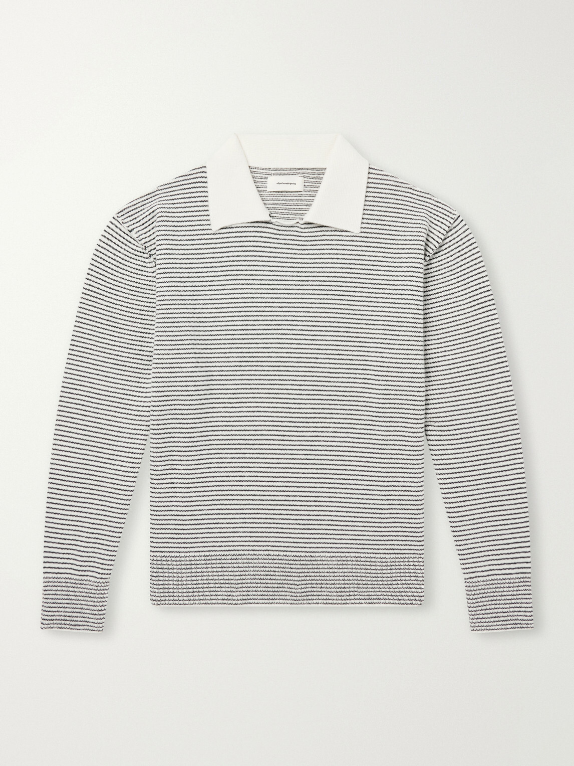 mfpen - Charming Striped Wool Polo Sweater - Gray