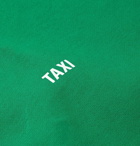 Helmut Lang - Taxi Tokyo Two-Tone Logo-Print Loopback Cotton-Jersey Hoodie - Men - Green