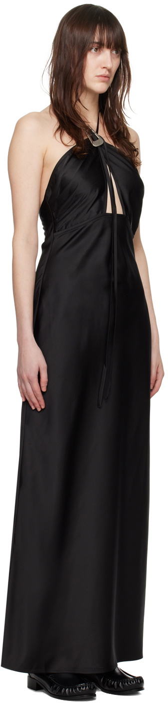 WYNN HAMLYN Black Buckle Maxi Dress