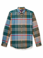 Portuguese Flannel - Realm Button-Down Collar Checked Cotton-Flannel Shirt - Blue