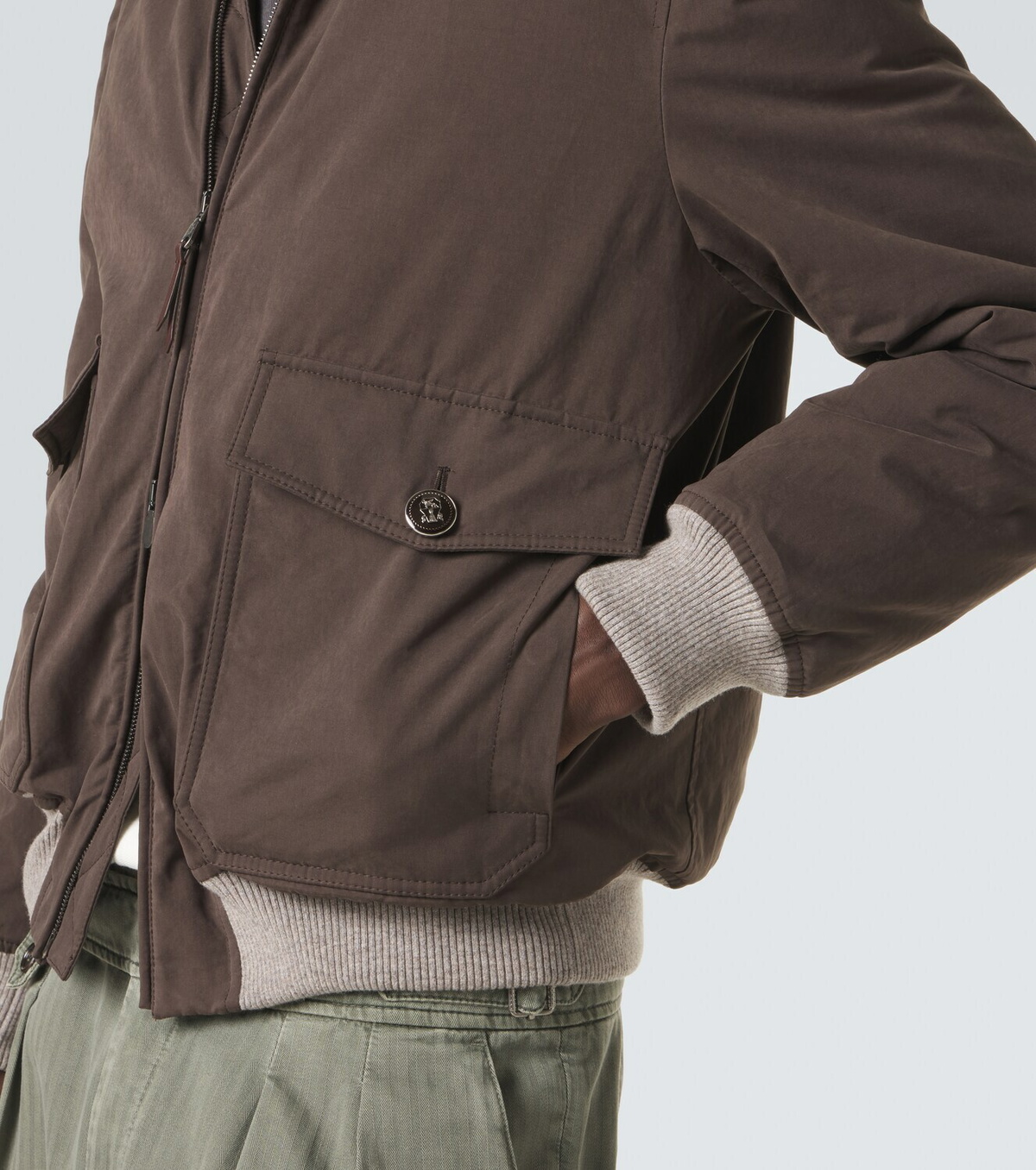 Brunello Cucinelli Shearling-trimmed blouson jacket