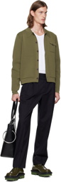 Dries Van Noten Khaki Patch Cardigan