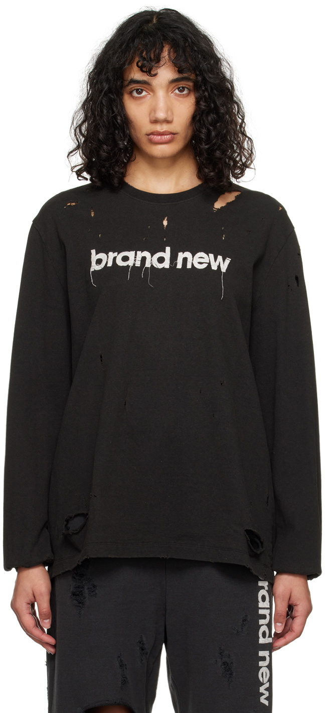 Doublet Black Destroyed Long Sleeve T-Shirt Doublet