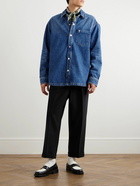 AMI PARIS - Logo-Appliquèd Denim Overshirt - Blue