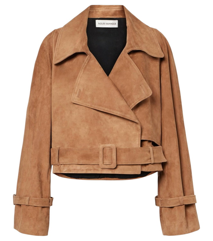 Photo: Nour Hammour Hatti cropped suede jacket