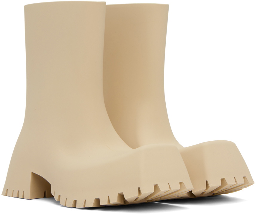 Balenciaga Beige Trooper Ankle Boots