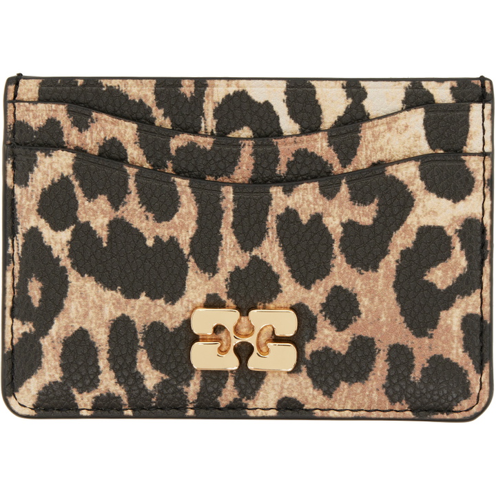 Photo: GANNI Beige & Black Leopard Grained Bou Card Holder
