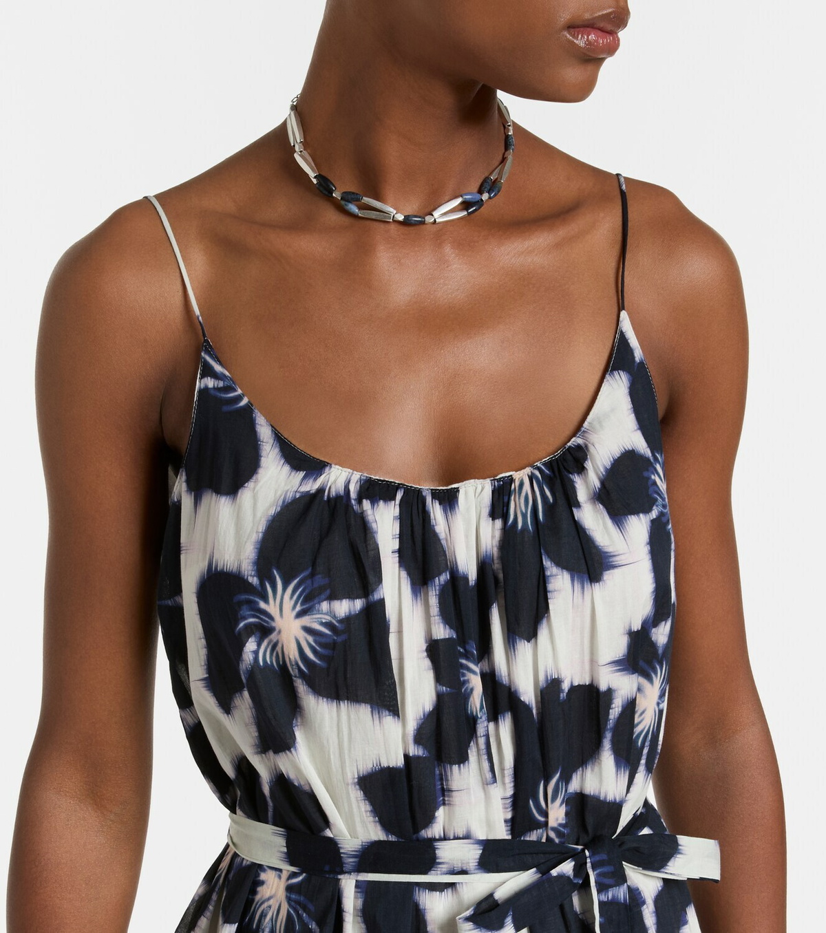 Velvet Floral cotton voile midi dress
