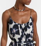 Velvet Floral cotton voile midi dress