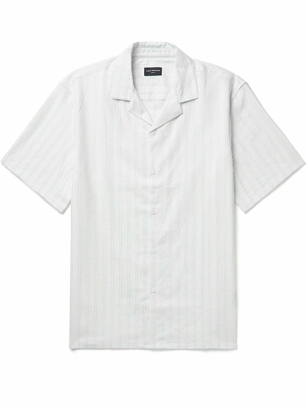 Photo: Club Monaco - Slim-Fit Camp-Collar Striped Voile Shirt - White