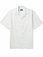 Club Monaco - Slim-Fit Camp-Collar Striped Voile Shirt - White