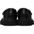 Hugo Black Embossed-Logo Loafers