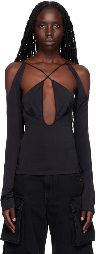 Photo: The Attico Black Zane Blouse