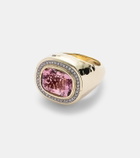 Octavia Elizabeth Blushing 18kt gold ring with tourmaline and diamonds